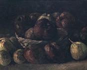 文森特威廉梵高 - 有一篮子苹果的静物